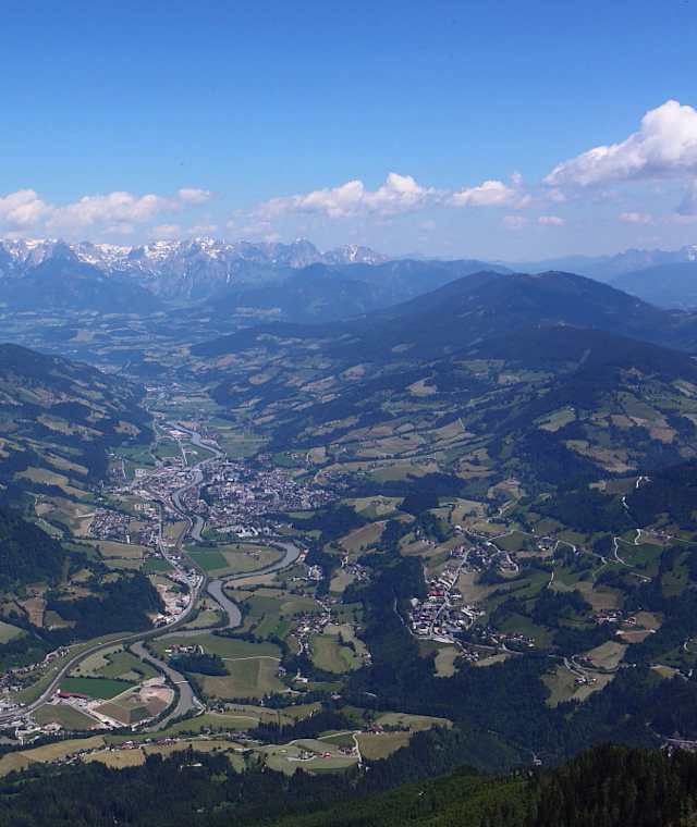Ausblick auf der MTB-Tour über die drei Almen im Großarltal