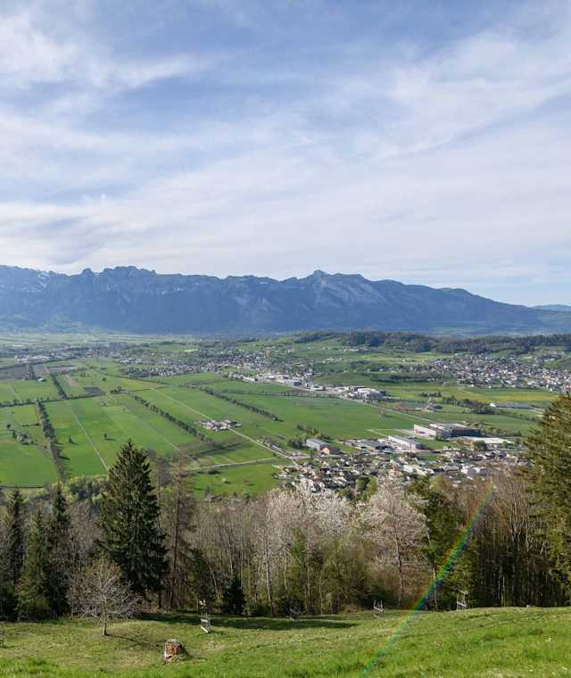 Blick auf das Liechtensteiner Unterland von Planken aus