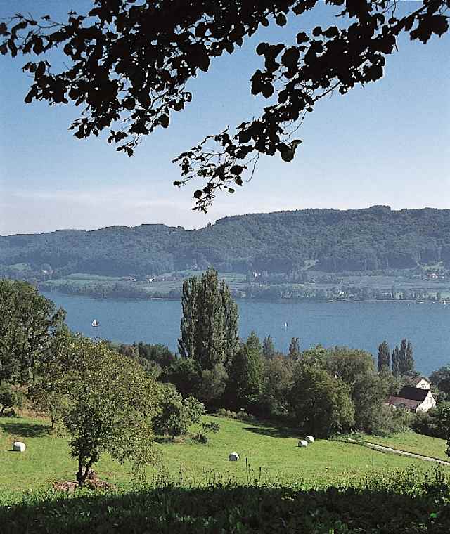 Oberhalb von Katterhorn ergibt sich eine herrliche Aussicht über den fjordartigen Untersee.