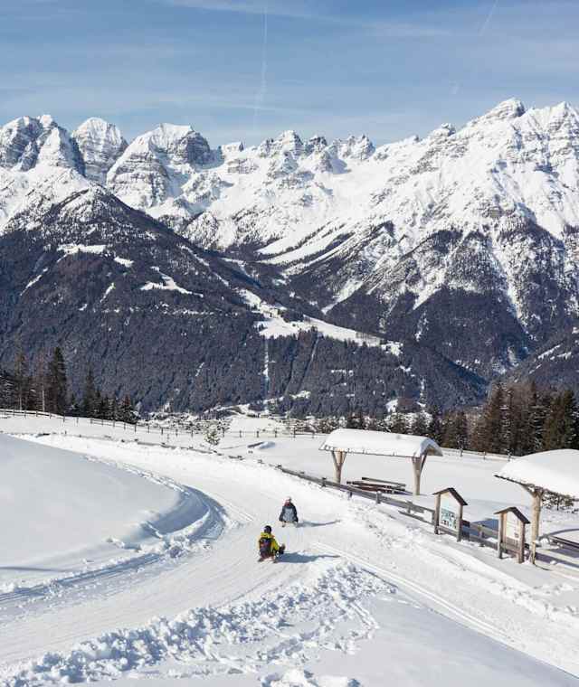 Wunderschöne Aussicht auf der Rodelbahn Mieders.