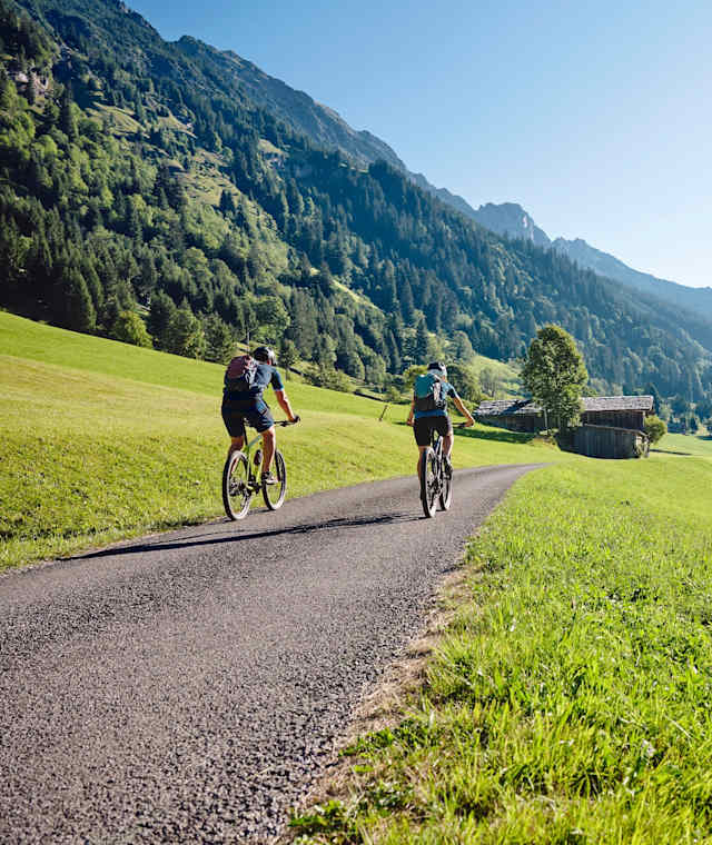 Auf der Forstraße Richtung Alpe Laguz