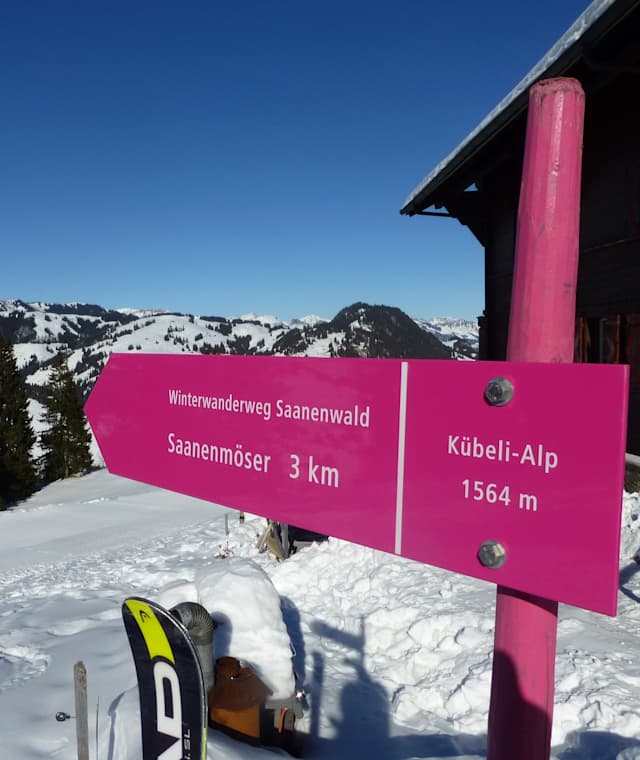 Winter-Beschilderung Saanenwald