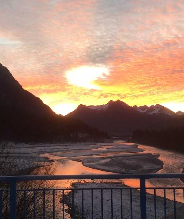 Sonnenuntergang am Lech