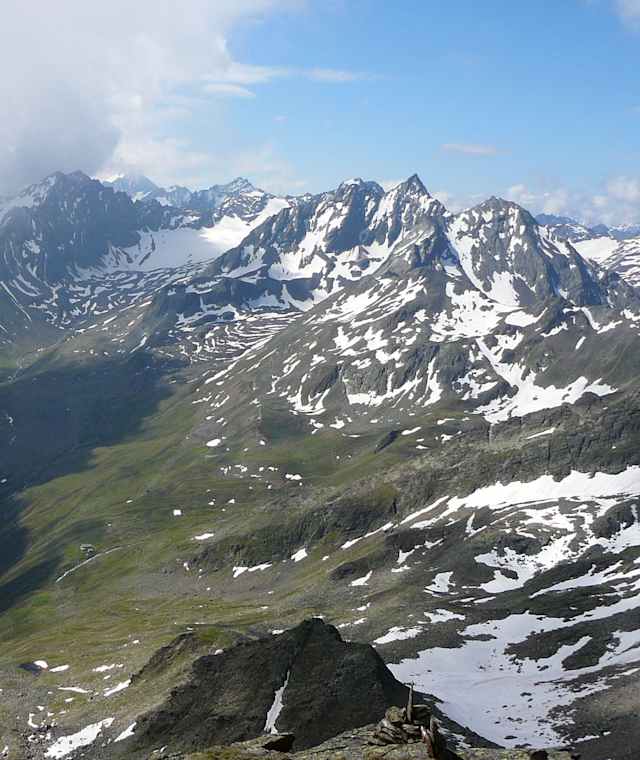 Blick ins obere Gleirschtal von der Haidenspitze 2975m. 