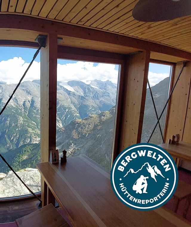Blick auf unzählige Viertausender gibt es auf der Topalihütte