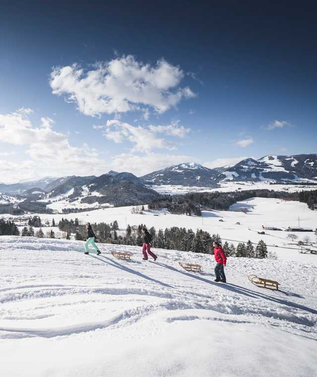 Schöner Ausblick bei der Winterwanderung zur Gaisalpe