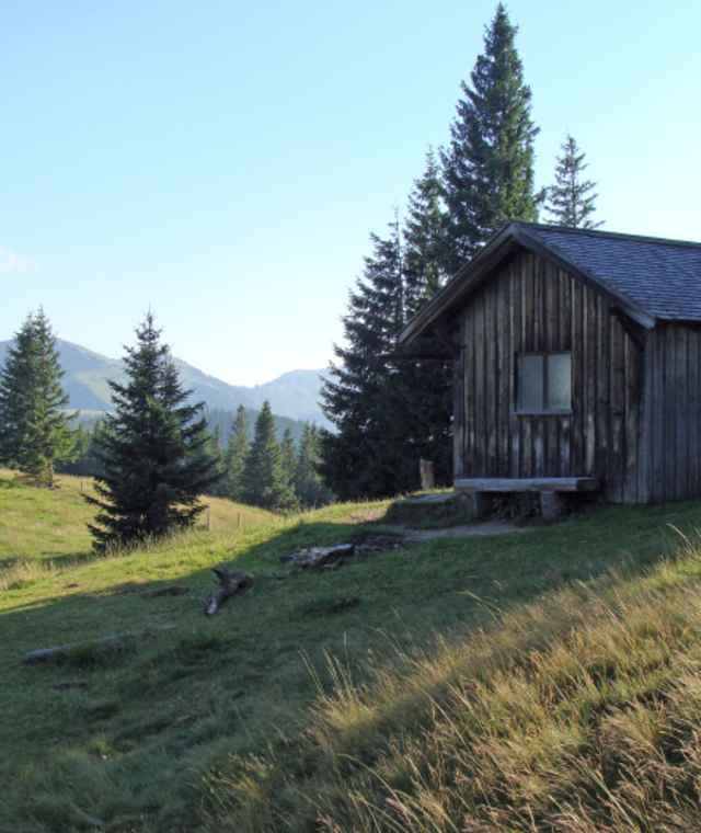 Hütte beim Aufstieg zum Gipfel
