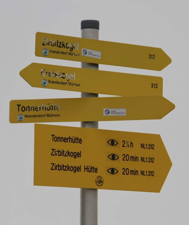 Wegweiser Zirbitzkogel