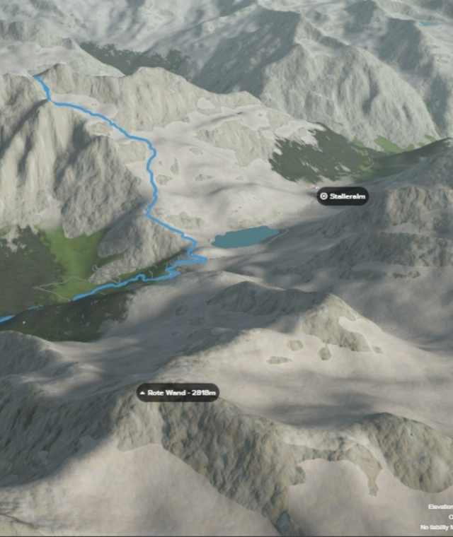 3-D-Ansicht der Wanderung auf die Westliche Hochgrubachspitze