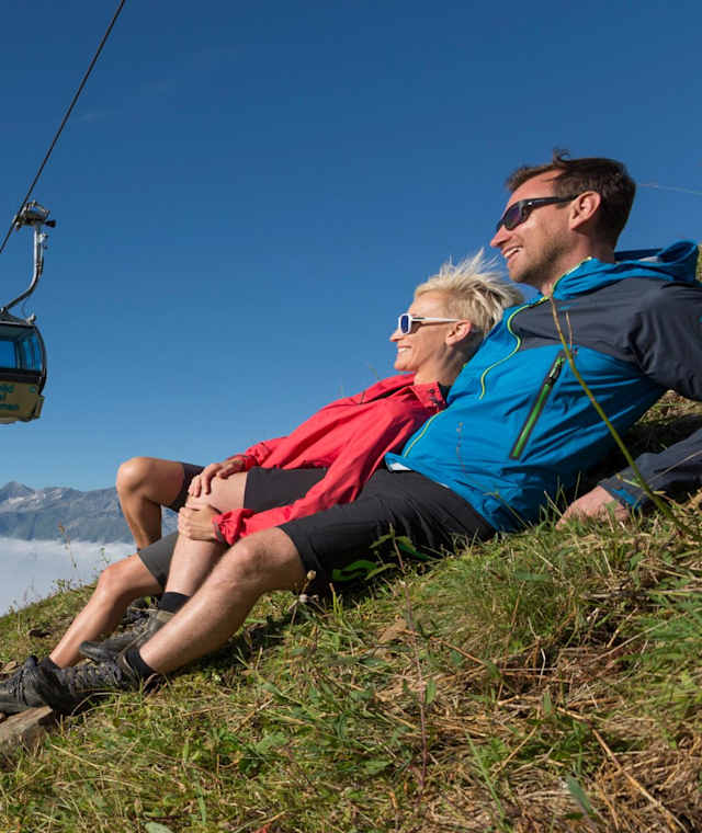 Mit der Wildkogelbahn ins Wandervergnügen. 