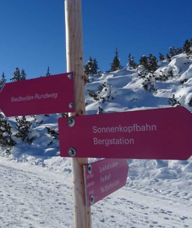 Beschilderter Winterwander-Rundweg "Riedboden" am Sonnenkopf