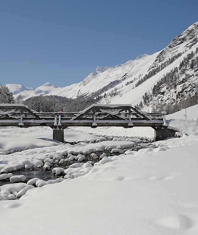 Das verschneite Val Roseg
