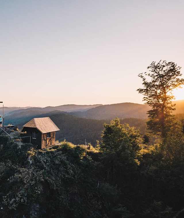 Sonnenuntergang über dem Spitzfelsen