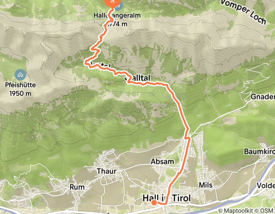 Karte der Tour
