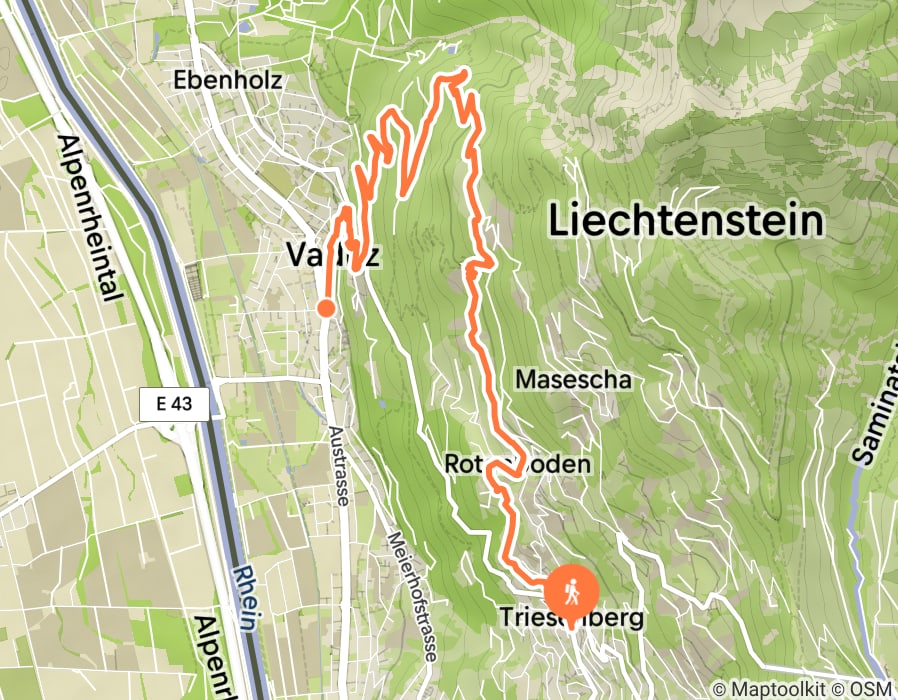 Karte der Tour