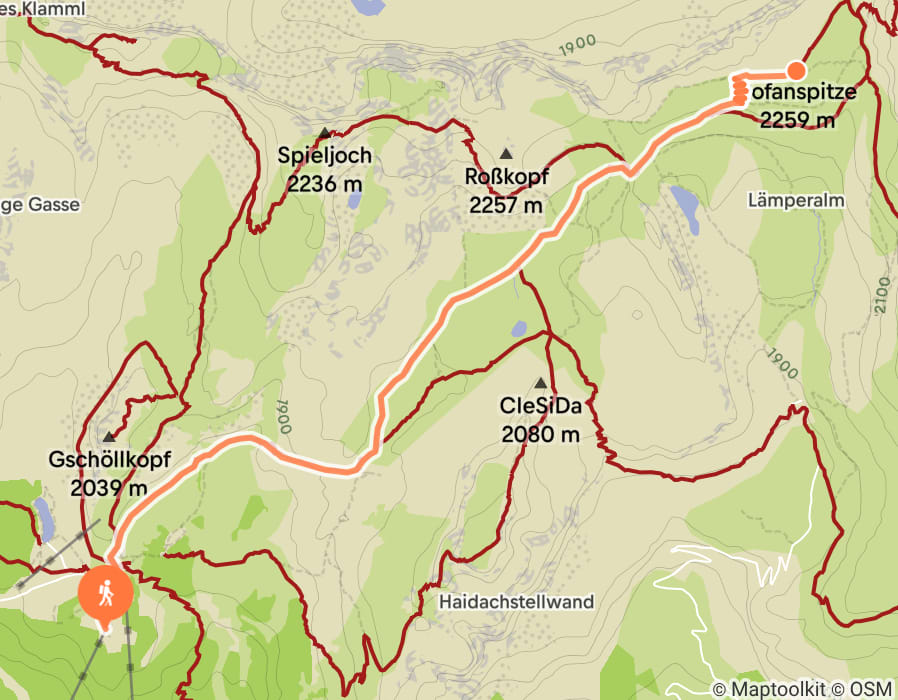 Karte der Tour