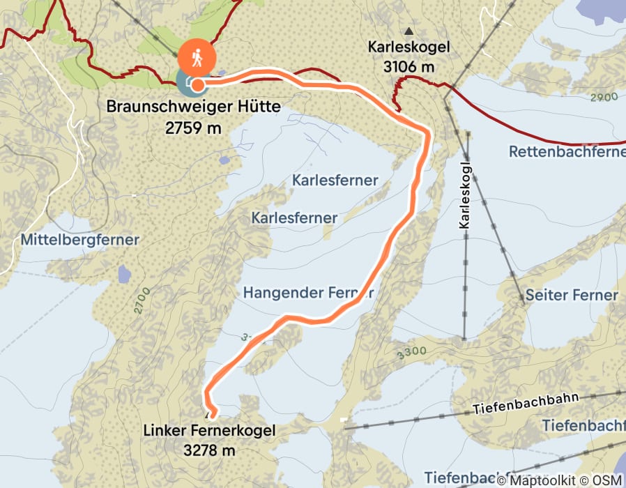Karte der Tour