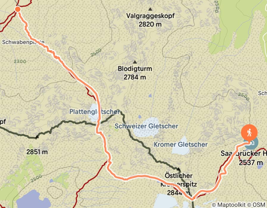 Karte der Tour