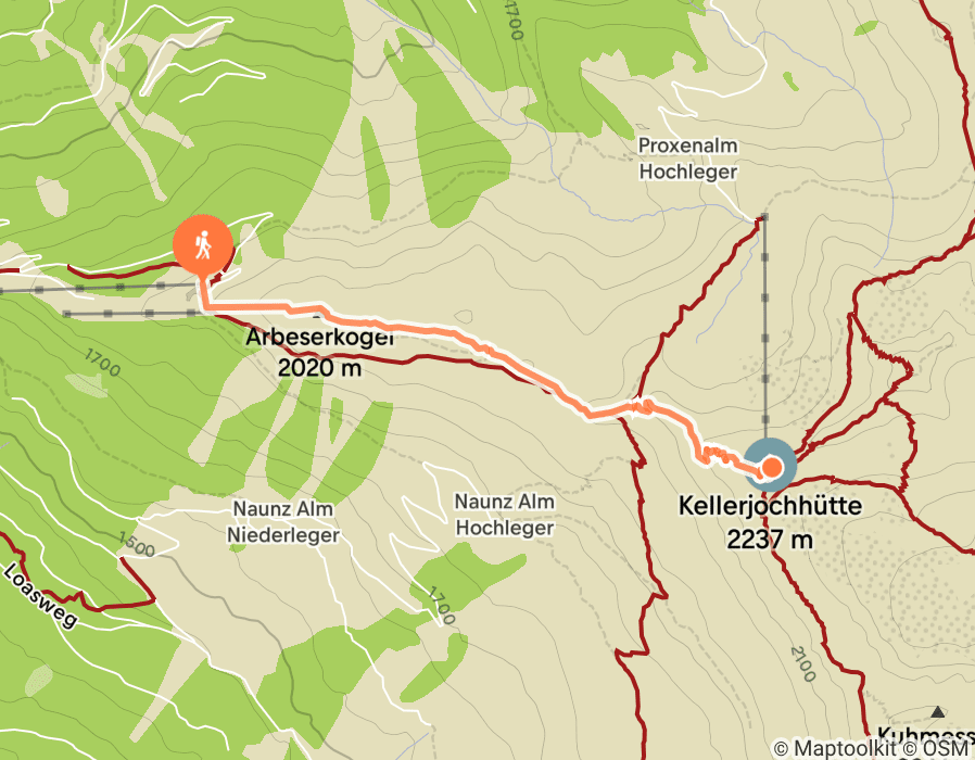 Karte der Tour