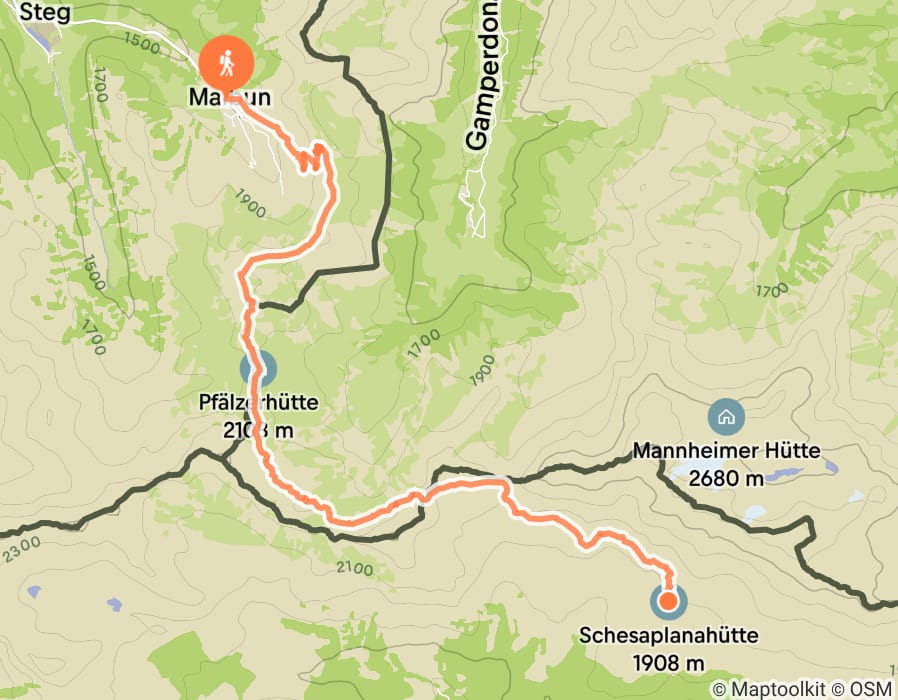 Karte der Tour