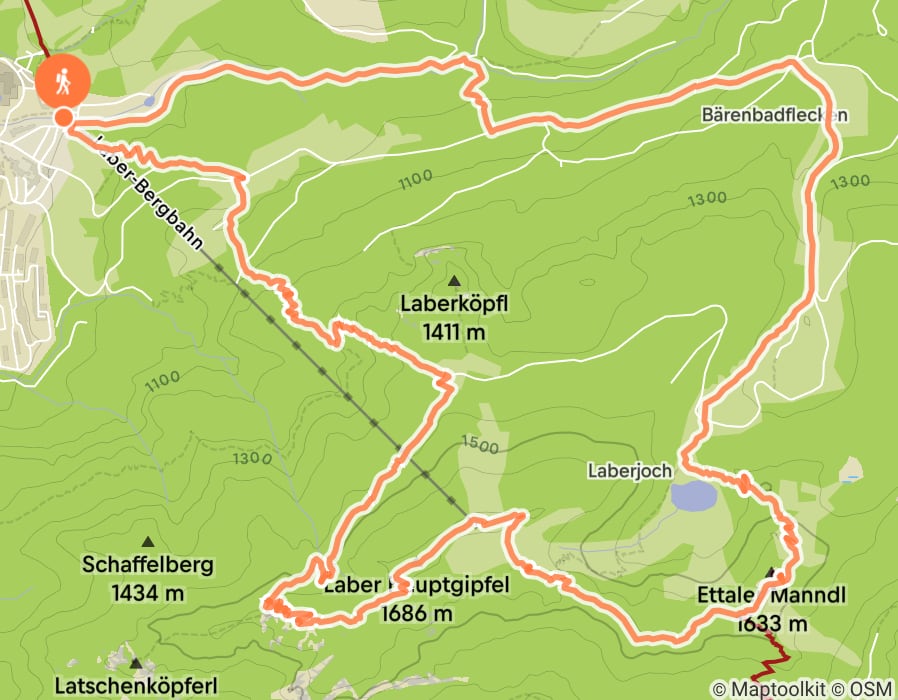 Karte der Tour